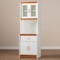 Baxton Studio Laurana Modern White and Cherry Finished Kitchen Cabinet and Hutch 147-8317 - alternate 4